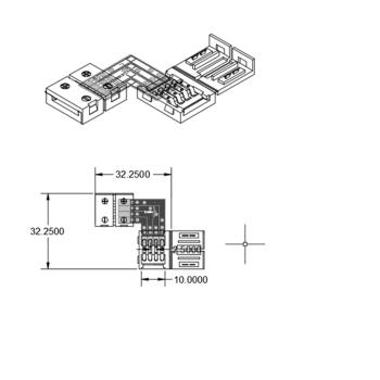 Preview: Clip-Eck-Verbinder (max. 5A) C1-410 für 4-pol. IP20 Flexstripes mit Breite 10mm, Pitch >12mm