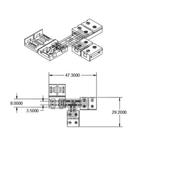 Preview: Clip-T-Verbinder (max. 5A) C1-28 für 2-pol. IP20 Flexstripes mit Breite 8mm, Pitch >12mm