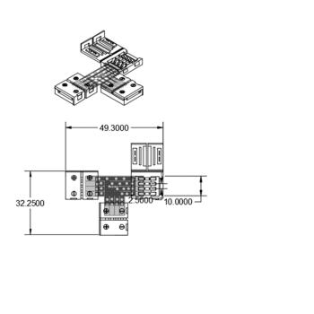Preview: Clip-T-Verbinder (max. 5A) C1-410 für 4-pol. IP20 Flexstripes mit Breite 10mm, Pitch >12mm