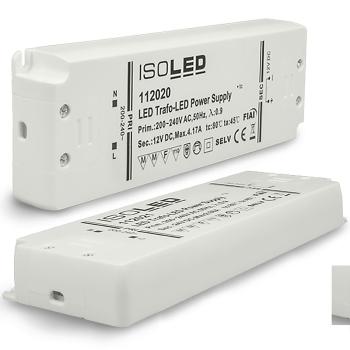 LED Trafo 12V/DC, 0-50W, SELV, ultraflach