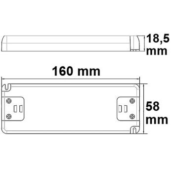 Preview: LED Trafo 12V/DC, 0-50W, SELV, ultraflach
