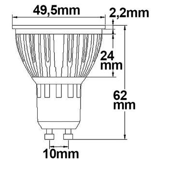 Preview: GU10 LED Strahler 6W GLAS-COB, 70°, warmweiß, dimmbar