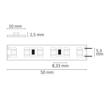 Preview: LED SIL825 Flexband, 24V DC, 9,6W, IP20, 2500K, 5m Rolle, 120 LED/m