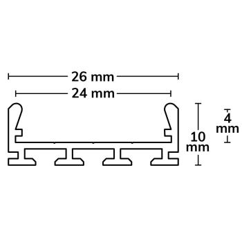 Preview: LED Aufbauprofil WING20 klein, eloxiert L: 200cm