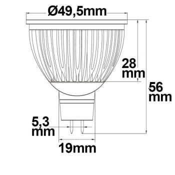 Preview: MR16 LED Strahler 6W Glas diffus, 120°, warmweiß
