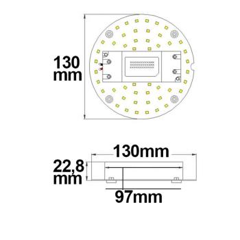 Preview: LED Umrüstplatine 130mm, 9W, mit Magnet, warmweiß