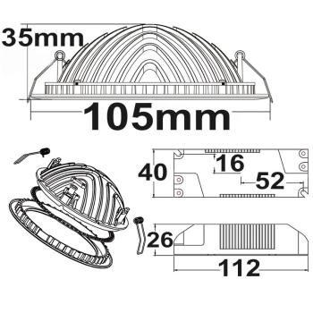 Preview: LED Downlight LUNA 8W, indirektes Licht, weiß, neutralweiß