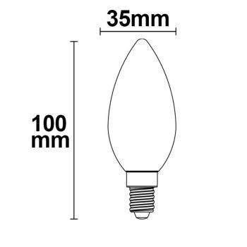 Preview: E14 LED Kerze, 2W, klar, warmweiß, dimmbar