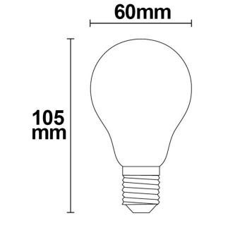 Preview: E27 LED Birne, 8W, klar, warmweiß, dimmbar