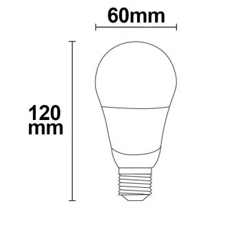 Preview: E27 LED 9W G60, 270°, weiß, warmweiß