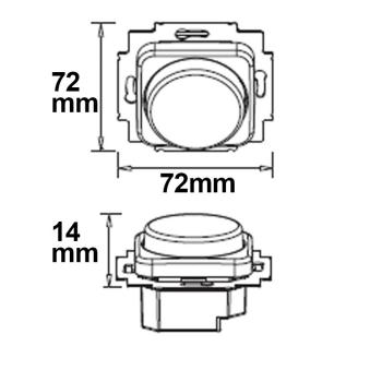 Preview: Sys-One single color 1 Zone Einbau-Drehknopf-Fernbedienung rahmenlos mit Batterie