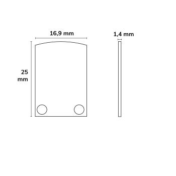 Preview: Endkappe EC12 für SURF12 BORDERLESS inkl. COVER3 mit TUNNEL, Alu eloxiert