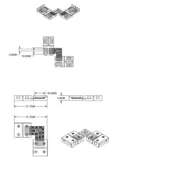 Preview: Clip-Eck-Verbinder (max. 5A) C1-310 für 3-pol. IP20 Flexstripes mit Breite 10mm, Pitch >12mm