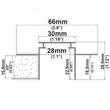 Preview: Installationskanal für Einbauprofile WING, L: 200cm für 15mm Rigips-Platten