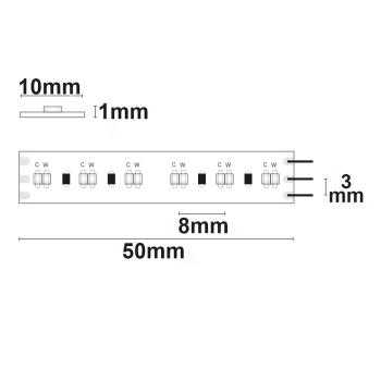 Preview: LED CRI930/960 Linear10 CCT Flexband, 24V DC, 10W ww + 10W kw, IP20, 5m Rolle, 240 LED/m