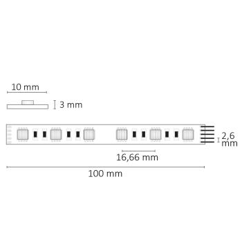 Preview: LED SIL RGB+WW Flexband, 24V DC, 19W, IP20, 4in1 Chip, 5m Rolle, 60 LED/m