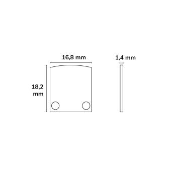Preview: Endkappe EC3 Aluminium für Profil SURF12 FLAT in Verbindung mit TUNNEL, 2 STK, inkl. Schrauben