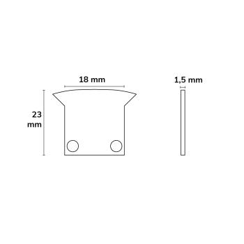 Preview: Endkappe EC27 Alu für DIVE12 FLAT mit TUNNEL, 2 STK, inkl. Schrauben