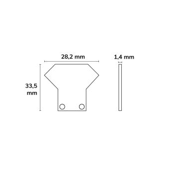 Preview: Endkappe EC33 Alu für CORNER12 mit TUNNEL, 2 STK, inkl. Schrauben