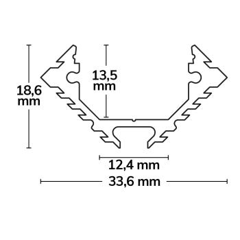 Preview: LED Eckprofil CORNER12 Aluminium eloxiert, 200cm