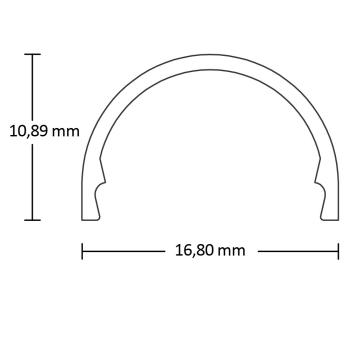 Preview: Abdeckung COVER5 opal/satiniert 200cm für Profil SURF12 RAIL/BORDERLESS (FLAT)