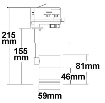 Preview: 3-Phasen Schienen-Adapter für GU10-Spots, schwarz matt