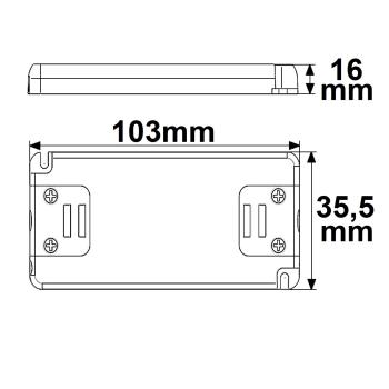 Preview: LED Trafo 12V/DC, 0-15W, SELV, ultraflach, schmal
