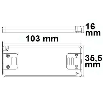 Preview: LED Trafo 24V/DC, 0-15W, SELV, ultraflach, schmal