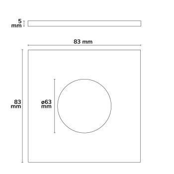 Preview: Cover Aluminium eckig weiß matt für Sys-68