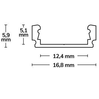 Preview: LED Aufbauprofil SURF12 FLAT Aluminium pulverbeschichtet weiß RAL 9010, 200cm