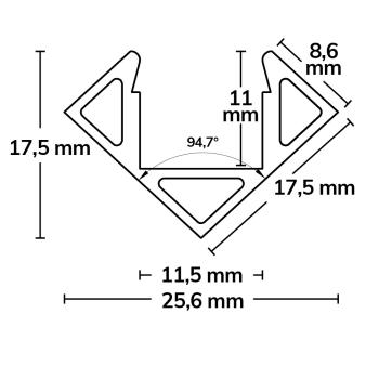 Preview: LED Eckprofil CORNER11 Aluminium pulverbeschichtet weiß RAL 9010, 200cm