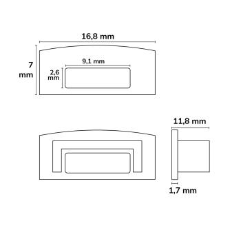 Preview: Endkappe EC36W weiß für Profil SURF12 BORDERLESS FLAT in Verbindung mit COVER3, mit Kabeldurchf.
