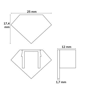Preview: Endkappe EC41W weiß für Profil CORNER11, 1 STK