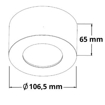 Preview: LED Aufbauleuchte LUNA 8W, weiß, rund, DN106,5, indirektes Licht, neutralweiß