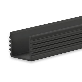 LED Aufbauprofil SURF12 BORDERLESS Aluminium schwarz pulverbeschichtet RAL 9005, 200cm