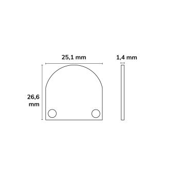 Preview: Endkappe EC46 Alu weiß RAL 9010 für SURF/DIVE20 FLAT mit COVER13, 2 STK, inkl. Schrauben