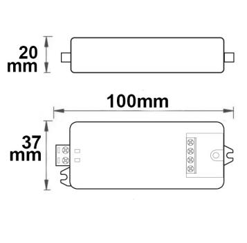 Preview: DALI 1 Adresse PWM-Dimmer 12-36V, 1 Kanal, 12-36V 8A, 48V 4A