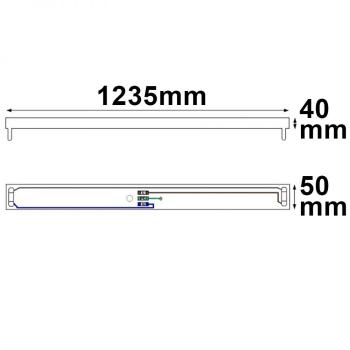 Preview: Halterung für T8 Röhren 120cm, verkabelt, ohne VG