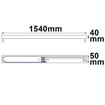 Preview: Halterung für T8 Röhren 150cm, verkabelt, ohne VG