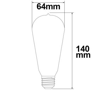 Preview: E27 Vintage Line LED ST64 Birne 8W ultrawarmweiß, dimmbar