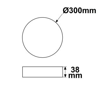 Preview: LED Deckenleuchte weiß, 24W, rund, DN300, warmweiß, dimmbar