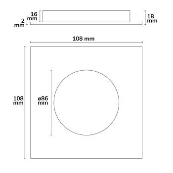 Preview: Cover Aluminium rückversetzt weiß für Sys-90