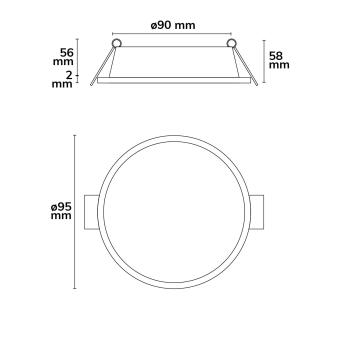 Preview: Erweiterungsring rückversetzt rund schwarz matt für Sys-68