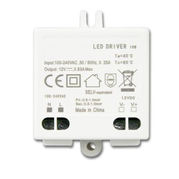 LED Trafo 12V/DC, 0-10W, SELV, flach