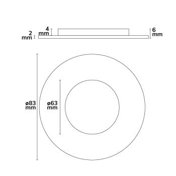 Preview: Cover Aluminium rund/Kante nickel gebürstet für Sys-68