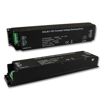 LED PWM-Trafo 24V/DC, 0-200W, IP20, 1-10V/Push/DALI-2 dimmbar