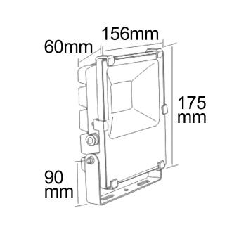 Preview: LED Fluter Prismatic 20W, warmweiß, anthrazit, IP66