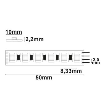 Preview: LED RGB Linear10 Flexband, 24V DC, 12W, IP20, 5m Rolle, 120 LED/m