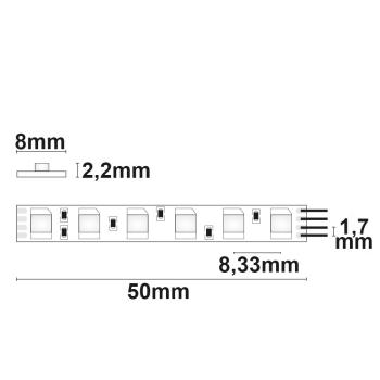 Preview: LED RGB MICRO Flexband, 24V DC, 12W, IP20, 5m Rolle, 120 LED/m