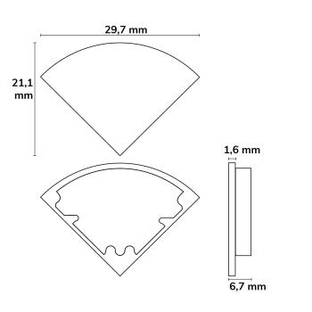 Preview: Endkappe EC 67 Silikon für Profil CORNER13, 1 STK
